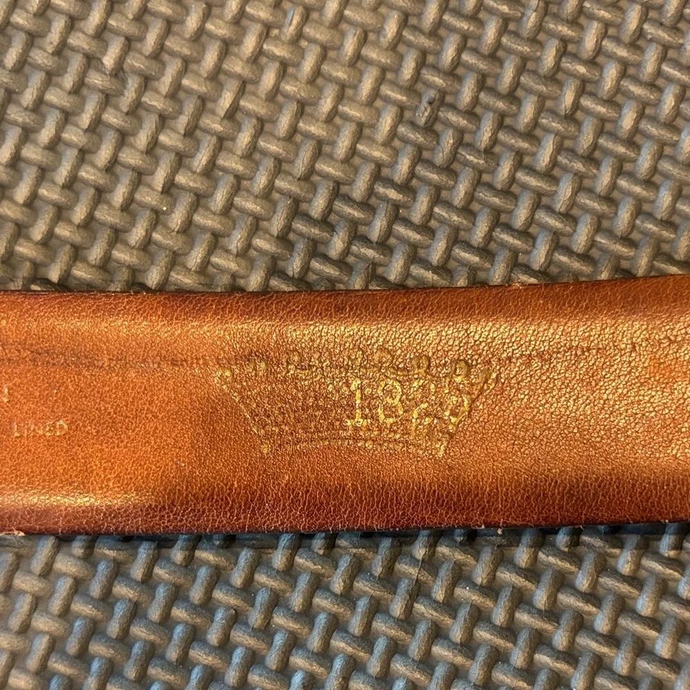 Alligator grain Brown Leather Belt with cashmere cowhide lining